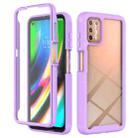 For Motorola Moto G9 Plus(2021) Starry Sky Solid Color Series Shockproof PC + TPU Case with PET Film(Light Purple) - 1