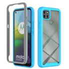 For Motorola Moto G9 Power(2021) Starry Sky Solid Color Series Shockproof PC + TPU Case with PET Film(Sky Blue) - 1