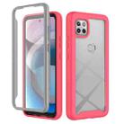 For Motorola Moto One 5G Ace Starry Sky Solid Color Series Shockproof PC + TPU Case with PET Film(Rose Red) - 1