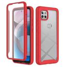 For Motorola Moto One 5G Ace Starry Sky Solid Color Series Shockproof PC + TPU Case with PET Film(Red) - 1