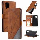 For Samsung Galaxy A12 Skin Feel Splicing Horizontal Flip Leather Case with Holder & Card Slots & Wallet & Photo Frame(Brown) - 1