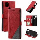 For Motorola Moto G9 Power Skin Feel Splicing Horizontal Flip Leather Case with Holder & Card Slots & Wallet & Photo Frame(Red) - 1