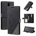 For Nokia 2.4 Skin Feel Splicing Horizontal Flip Leather Case with Holder & Card Slots & Wallet & Photo Frame(Black) - 1