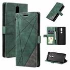 For Nokia 2.4 Skin Feel Splicing Horizontal Flip Leather Case with Holder & Card Slots & Wallet & Photo Frame(Green) - 1