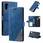 For Samsung Galaxy A11 (EU Version) Skin Feel Splicing Horizontal Flip Leather Case with Holder & Card Slots & Wallet & Photo Frame(Blue) - 1