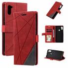 For Samsung Galaxy A11 (EU Version) Skin Feel Splicing Horizontal Flip Leather Case with Holder & Card Slots & Wallet & Photo Frame(Red) - 1