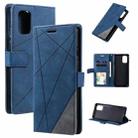 For OnePlus 8T Skin Feel Splicing Horizontal Flip Leather Case with Holder & Card Slots & Wallet & Photo Frame(Blue) - 1