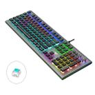 AULA S2096 108 Keys USB Flank Cool Light Mechanical Gaming Keyboard, Blue Shaft(Black) - 1