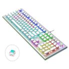 AULA S2096 108 Keys USB Flank Cool Light Mechanical Gaming Keyboard, Blue Shaft(Silver White) - 1