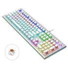 AULA S2096 108 Keys USB Flank Cool Light Mechanical Gaming Keyboard, Brown Shaft(Silver White) - 1
