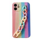 For iPhone 11 Rainbow Shockproof Protective Case with Rainbow Bracelet (B) - 1