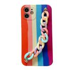 For iPhone 12 Rainbow Shockproof Protective Case with Rainbow Bracelet(A) - 1