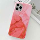 For iPhone 12 mini Golden Powder Dream Color Marble Pattern TPU Protective Case (Red) - 1