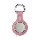 Shockproof Anti-scratch Litchi Texture Silicone Protective Case Cover with Hang Loop For AirTag(Pink) - 1