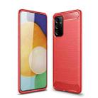 For Samsung Galaxy A82 5G Brushed Texture Carbon Fiber TPU Case(Red) - 1