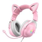 ONIKUMA X11 Cat Ear Design RGB LED Light Wired Gaming Headset with Mic(Pink) - 1