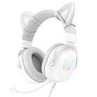 ONIKUMA X11 Cat Ear Design RGB LED Light Wired Gaming Headset with Mic (White) - 1