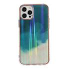 IMD Rendering Watercolor Aurora Pattern Shockproof TPU + PC Protective Case For iPhone 12 / 12 Pro(Cyan and Grey) - 1