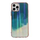 IMD Rendering Watercolor Aurora Pattern Shockproof TPU + PC Protective Case For iPhone 12 Pro Max(Cyan and Grey) - 1