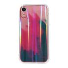 For iPhone XR IMD Rendering Watercolor Aurora Pattern Shockproof TPU + PC Protective Case(Berry Color) - 1