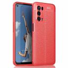 For OPPO A74 5G Litchi Texture TPU Shockproof Case(Red) - 1