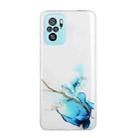 For Xiaomi Redmi Note 10 4G Hollow Marble Pattern TPU Precise Hole Protective Case(Blue) - 1