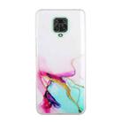 For Xiaomi Redmi Note 9 Pro Hollow Marble Pattern TPU Precise Hole Protective Case(Green) - 1