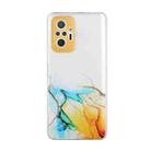 For Xiaomi Redmi Note 10 Pro Hollow Marble Pattern TPU Precise Hole Protective Case(Yellow) - 1