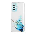 For Xiaomi Redmi Note 10 Pro Hollow Marble Pattern TPU Precise Hole Protective Case(Blue) - 1
