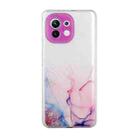 For Xiaomi Mi 11 Hollow Marble Pattern TPU Precise Hole Protective Case(Pink) - 1