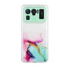 For Xiaomi Mi 11 Ultra Hollow Marble Pattern TPU Precise Hole Protective Case(Green) - 1