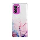 For Xiaomi Redmi K40 / K40 Pro / Poco F3 Hollow Marble Pattern TPU Precise Hole Protective Case(Pink) - 1