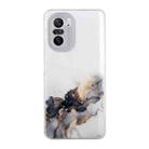 For Xiaomi Redmi K40 / K40 Pro / Poco F3 Hollow Marble Pattern TPU Precise Hole Protective Case(Black) - 1