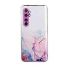 For Xiaomi Note 10 Lite Hollow Marble Pattern TPU Precise Hole Protective Case(Pink) - 1