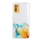 For Xiaomi Poco M3 Hollow Marble Pattern TPU Precise Hole Protective Case(Yellow) - 1