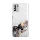 For Xiaomi Poco M3 Hollow Marble Pattern TPU Precise Hole Protective Case(Black) - 1