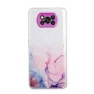 For Xiaomi Poco X3 / X3 Pro Hollow Marble Pattern TPU Precise Hole Protective Case(Pink) - 1