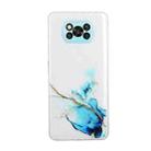 For Xiaomi Poco X3 / X3 Pro Hollow Marble Pattern TPU Precise Hole Protective Case(Blue) - 1