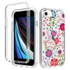 For iPhone SE 2022 / SE 2020 / 8 / 7 2 in 1 High Transparent Painted Shockproof PC + TPU Protective Case(Small Floral) - 1