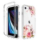 For iPhone SE 2022 / SE 2020 / 8 / 7 2 in 1 High Transparent Painted Shockproof PC + TPU Protective Case(Rose) - 1