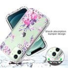 For iPhone 12 mini 2 in 1 High Transparent Painted Shockproof PC + TPU Protective Case (Rose Flower) - 6
