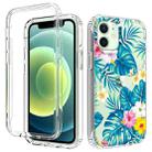 For iPhone 12 mini 2 in 1 High Transparent Painted Shockproof PC + TPU Protective Case (Banana Leaf) - 1