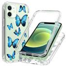 For iPhone 12 mini 2 in 1 High Transparent Painted Shockproof PC + TPU Protective Case (Blue Butterfly) - 2