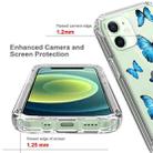 For iPhone 12 mini 2 in 1 High Transparent Painted Shockproof PC + TPU Protective Case (Blue Butterfly) - 5