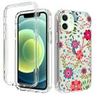 For iPhone 12 mini 2 in 1 High Transparent Painted Shockproof PC + TPU Protective Case (Small Floral) - 1