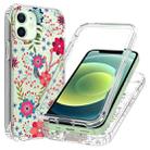 For iPhone 12 mini 2 in 1 High Transparent Painted Shockproof PC + TPU Protective Case (Small Floral) - 2