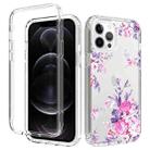 For iPhone 12 Pro Max 2 in 1 High Transparent Painted Shockproof PC + TPU Protective Case(Rose Flower) - 1