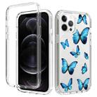 For iPhone 12 Pro Max 2 in 1 High Transparent Painted Shockproof PC + TPU Protective Case(Blue Butterfly) - 1