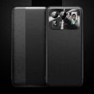 For Xiaomi Mi 11 Ultra Magnetic Side Window View Shockproof Horizontal Flip Leather Case(Black) - 1