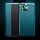 For Xiaomi Mi 11 Lite Magnetic Side Window View Shockproof Horizontal Flip Leather Case(Green) - 1